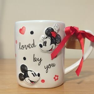 Rae Dunn Disney Minnie Mouse and mickey mouse Loved by you mug brand new